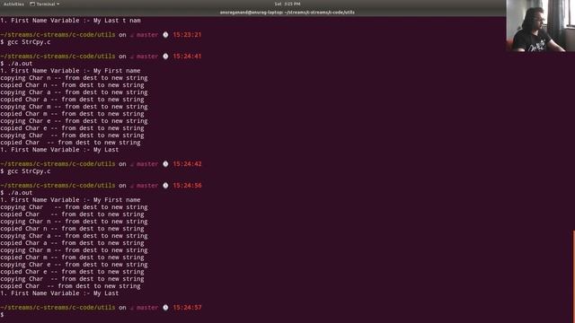 strcpy function from string.h implementation in C