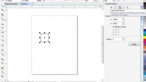 coreldraw x7 transmission and rotate object Size