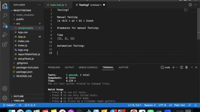 1/3 - What is the difference between Jest & RTL(React Testing Library), JEST tutorial in Telugu.