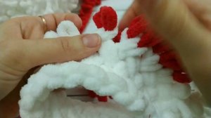 Мастер-класс "Новогодний колпачок для малыша" из Alize Puffy