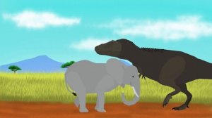 Tyrannosaurus Rex vs Elephant (African) - Pivot Animation Battle