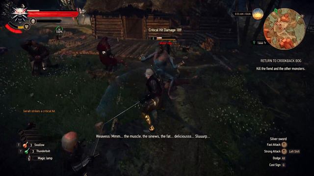 The Witcher 3 Next Gen 4K - Bloody Baron Gameplay Basilisk Fiend Hanging Baron