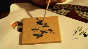 Как использовать остатки плитки - ручная роспись акриловыми красками плитки