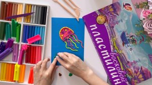 Подводный мир в технике пластилинография/ Лепим медузу из пластилина/ Легкий мастер-класс для детей