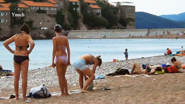 Beach Montenegro Sveti Stefan (Пляж Черногории Свети Стефан) смотреть онлайн