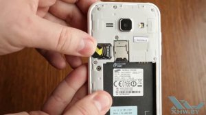 Как вставить SIM-карту в Samsung Galaxy J1 (XHW.BY)