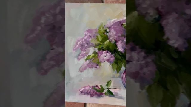Картина в наличии. Размер 50x70 см. Цена 8000 рублей #сирень #арт #картинанахолсте