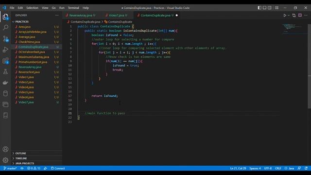 Java program to check if an array contains Duplicate values смотреть онлайн