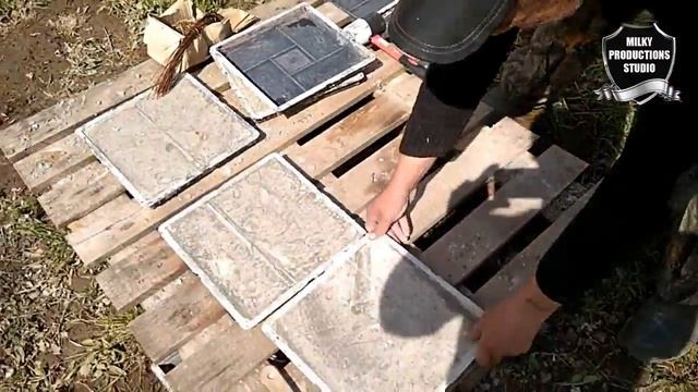 Необычный способ изготовления тротуарной плитки. часть 2