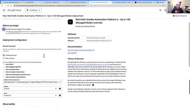 Deploying Red Hat Ansible Automation Platform via the Google Cloud Marketplace