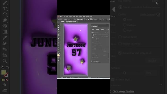 How to make 3d metallic wallpaper in adobe illustrator #3dwallpaper #wallpaper #jungkookwallpaper