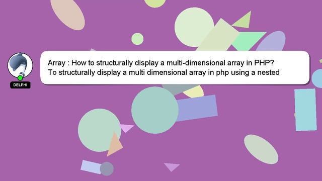 Array : How to structurally display a multi-dimensional array in PHP? смотреть онлайн