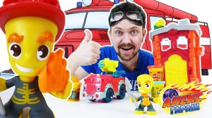 Алекс Гараж :Распаковка пожарной машины Play Doh.