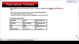 Past Perfect Tense I