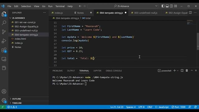 Template Literals | Template strings | Back-Tics in JavaScript | JavaScript Tamil Tutorial