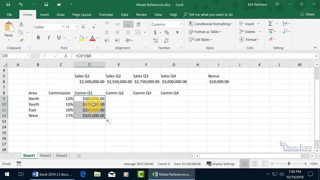 Microsoft Excel 2019: Mixed References смотреть онлайн
