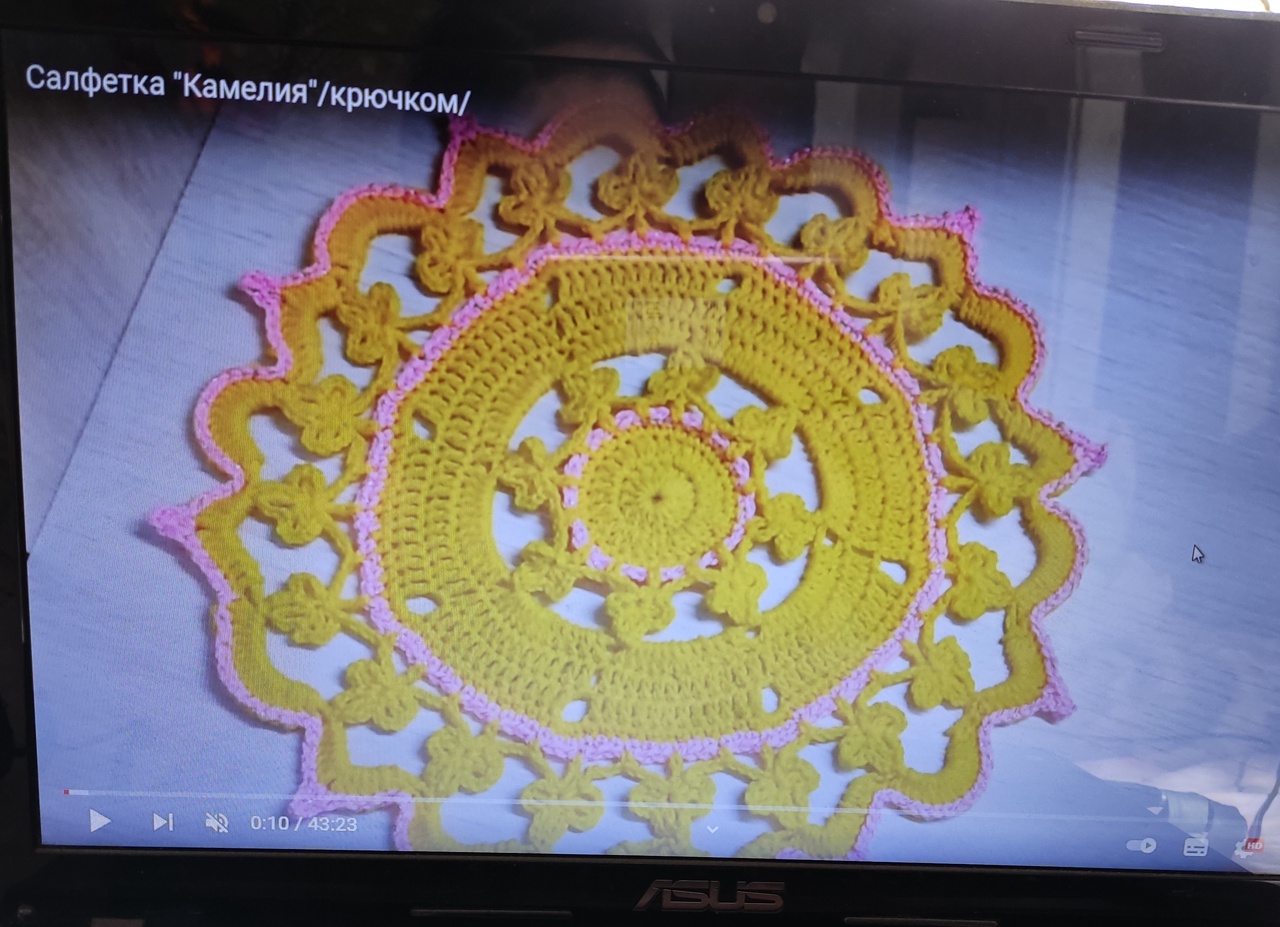 Салфетка Камелия!крючком.