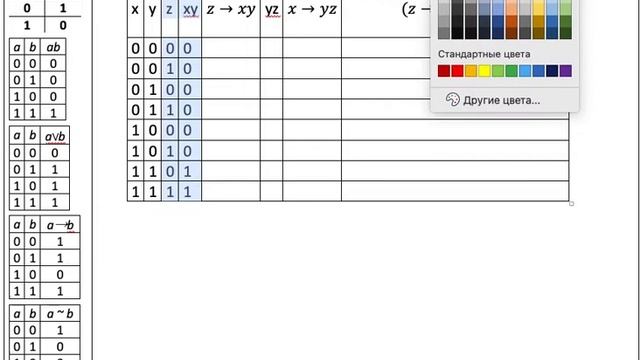 Построение таблицы истинности 2 смотреть онлайн
