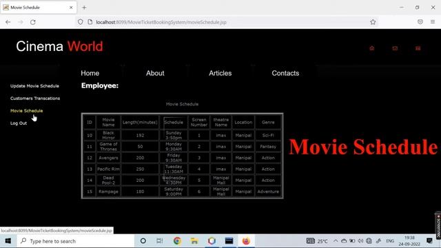 Movie Ticket Booking System Project In Java
