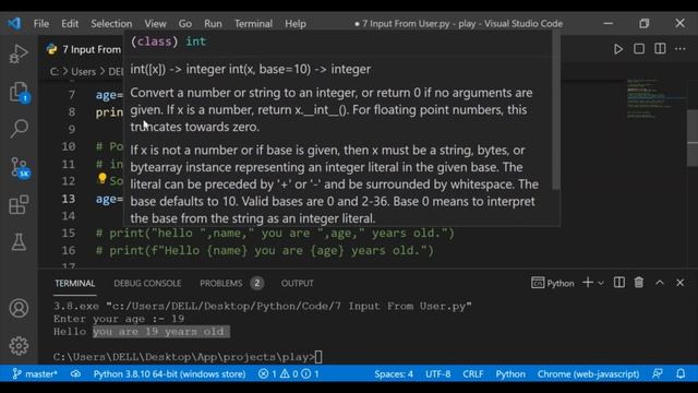 Input From User In Python