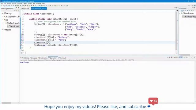 Java 2D Array Tutorial - Examples and Full Explanation | Java Tutorials for Beginners #10