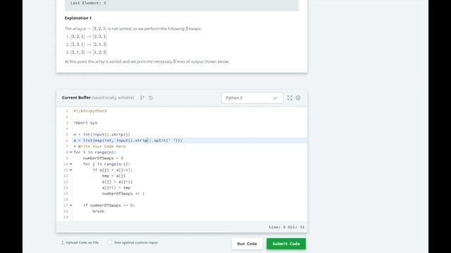 HackerRank Day 20 Sorting | Python