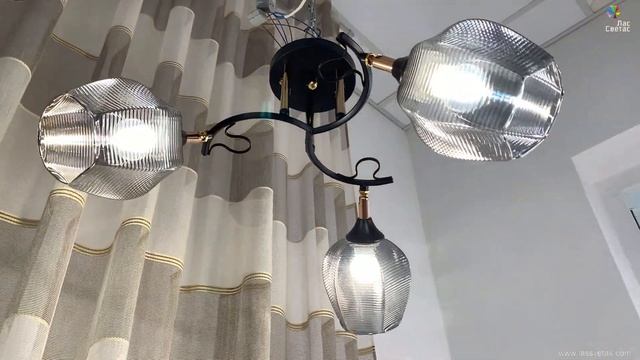 Люстра Лас Светас 78132/3 BK+FGD. Плафон СТЕКЛЯННЫЙ (тонкое стекло). смотреть онлайн