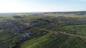 Село Еловка с птичьего полета. Большемуртинский район. 4K