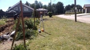 Симагино Траншея под водопровод и электрический кабель, выкопал мини экскаватор