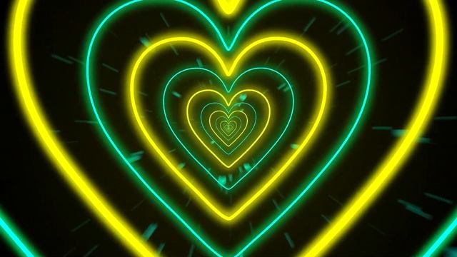 Heart Tunnel? Heart Background | Led Lights Love Heart Tunnel Loop Yellow and Green corazones 1 HOU смотреть онлайн