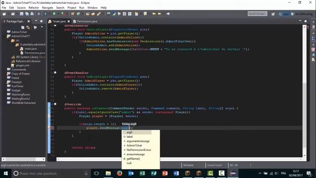 [TUTO-Java-FR] Comment développer un plugin d'AdminTchat ? Bukkit/Spigot смотреть онлайн