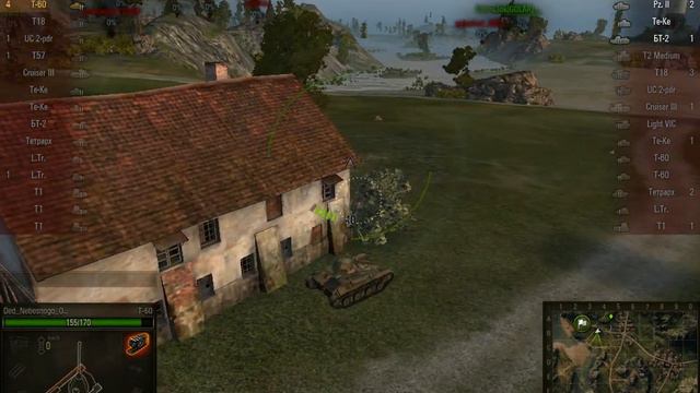 [WoT] Т-60 - мастер-5. Напряжённый бой на Т-60. смотреть онлайн