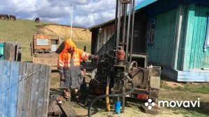 Углубление скважины , работа пневмоударник