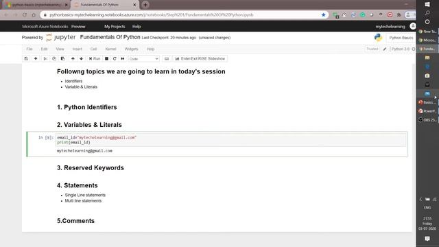 Introduction To Python Part 2: Python Identifiers, Variable & Literals