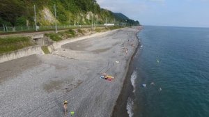 Лазаревское Каткова щель пляж 4К(полный экран)
