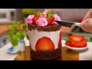 Мини Клубничный Чизкейк _ Миниатюрный Торт _  Miniature Strawberry Cheesecake