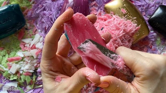 ASMR SOAP Cutting colored soaр Palmolive  Soap Carving Резка крашенного мыла