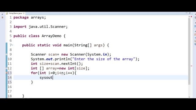 Write a java program to create an array by taking input  ?