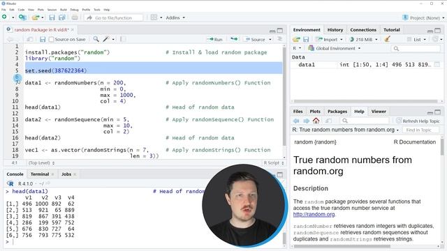 Introduction to the random Package in R (3 Examples) | True vs. Pseudo Randomness | Integer & Strin смотреть онлайн