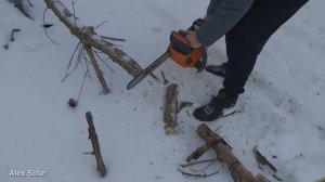 Пила аккумуляторная цепная из Китая. Тест на морозе.