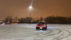Infiniti G37 drifting in the Snow