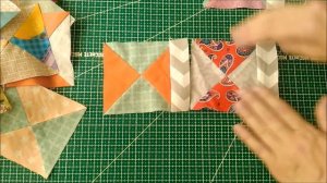 Лоскутное шитьё из треугольников Песочные часы по простому варианту