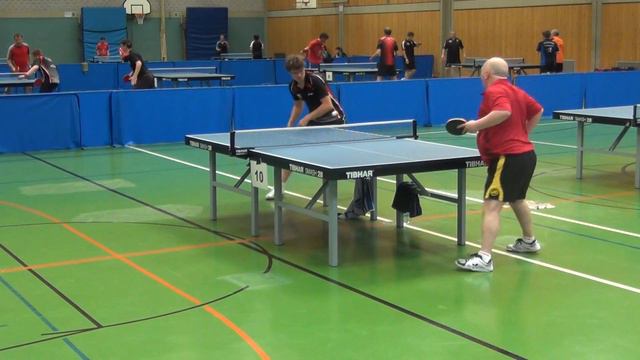 TT G Zinner Turnier 2014 Unterasbach  3Jonas Scheer vs Norbert Speckner Spvgg Erlangen