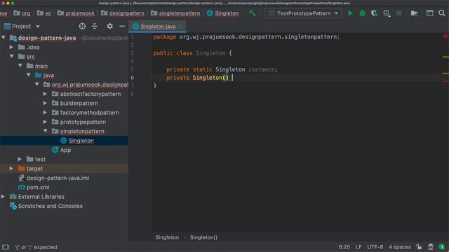Software design patterns in Java - Singleton Pattern