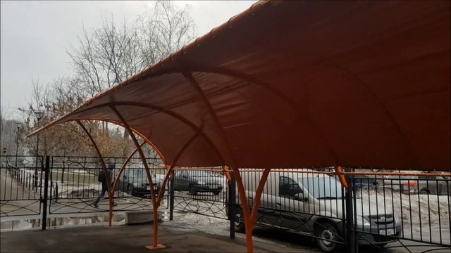 Навесы для автомобилей из армированной трехслойной пленки толщиной 0,9 мм смотреть онлайн