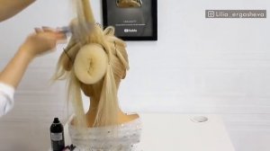 Красивые прически пошагово. Вечерняя прическа. Высокий текстурный пучок