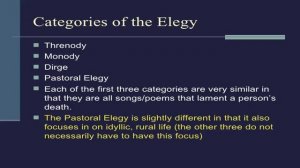 Elegy||Forms of Poetry