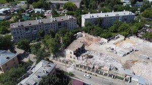 Демонтаж старых зданий на площадке под строительство ЖК "Авангард" // пер Сивашский Канавинский р-он