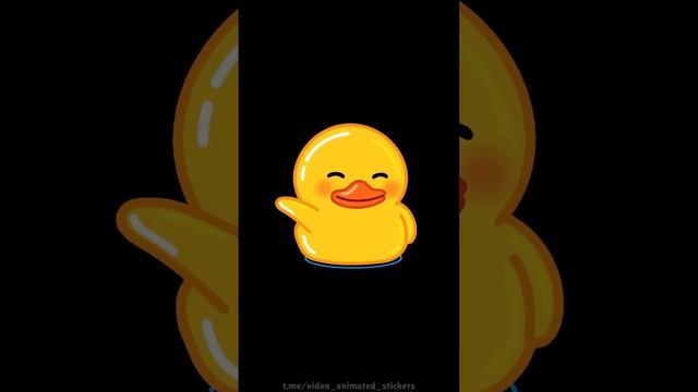 Duck sticker pack. Waving Animated Sticker | Стикерпак «Утка». Анимированный стикер «Помахать рукой