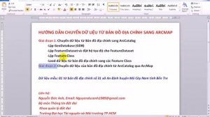 Hướng dẫn chuyển dữ liệu từ bản đồ địa chính sang ArcMap